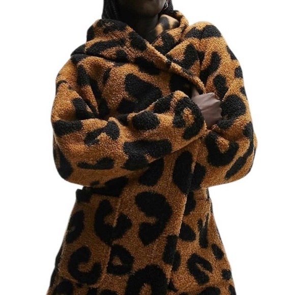 Topshop Teddy Robe Hooded Animal Print - Picture 1 of 5